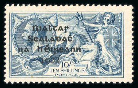 Stamp of Ireland » 1922 (Feb) Dollard Overprints (T1-T14) 10s grey-blue, mint single, with broken "S" in POSTAGE,