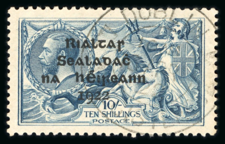 Stamp of Ireland » 1922 (Feb) Dollard Overprints (T1-T14) 10s grey-blue, used single with clear DUBLIN cds, with