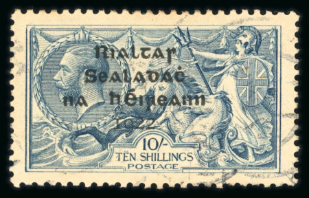 Stamp of Ireland » 1922 (Feb) Dollard Overprints (T1-T14) 10s grey-blue, used single, with broken "S" in POSTAGE,