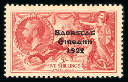 Stamp of Ireland » 1935 Re-Engraved Overprints (T75-T77) 5s red, mint single, Flat accent over "A" of Saorstat