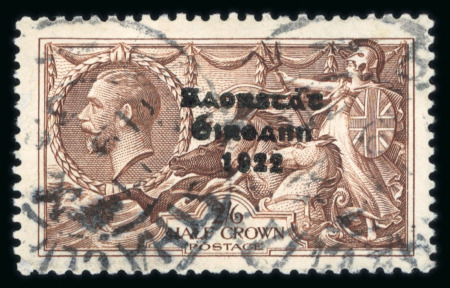 Stamp of Ireland » 1935 Re-Engraved Overprints (T75-T77) 2s6d chocolate, used single, Flat accent over "A" of