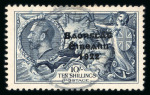 Stamp of Ireland » 1935 Re-Engraved Overprints (T75-T77) 10s indigo, used single with centrally struck cds,