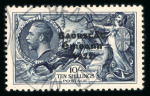 Stamp of Ireland » 1935 Re-Engraved Overprints (T75-T77) 10s indigo, used single with clearly struck cds, fresh,