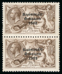 Stamp of Ireland » 1927-28 Wide Date Overprints (T72-T74) 2s6d chocolate, mint vertical pair, top stamp showing