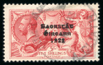 Stamp of Ireland » 1927-28 Wide Date Overprints (T72-T74) 5s rose-red, mint, and used single with clear central