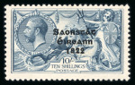 Stamp of Ireland » 1927-28 Wide Date Overprints (T72-T74) 10s dull grey-blue, mint single, showing "flat -tailed