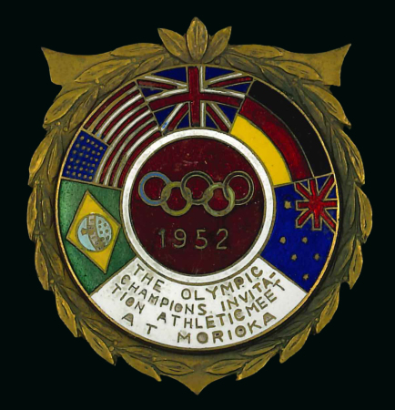 Stamp of Olympics » 1952 Helsinki 1952 "The Olympic Champions Invitation Athletic Meet at Morioka" enamel pin badge