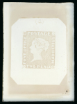 Stamp of Mauritius » 1847 Post Office Issue (SG 1-2) Mauritius – 1847 “Post Office” 2d essays or proofs on cardboard paper in the correct shade and in the red that was used for the 1d value