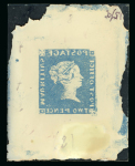 Stamp of Mauritius » 1847 Post Office Issue (SG 1-2) Mauritius – 1847 “Post Office” 2d essays or proofs on cardboard paper in the correct shade and in the red that was used for the 1d value