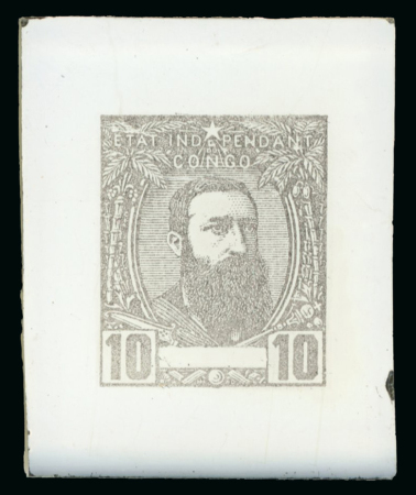 Stamp of Sperati Belgian Congo – 1887-94 Second issue 10fr, one glass support cliché