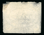 Stamp of Sperati Suez Canal Company – 1868 1c, one glass cliché with image reversed and manuscript production notes at base “cliché 4/13 voile vio” referring to the violet filter used to obtain optimum contrast, also stamp with very shar