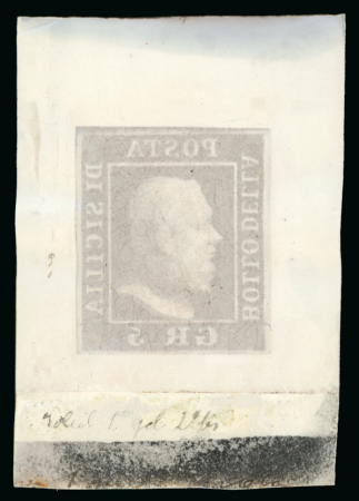 Stamp of Italian States » Sicily Italian States, Sicily – 1859 5g reversed image impression celluloid
