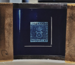 Stamp of Sweden Sweden – 1855, 3sk master negative with painted surround, 24sk with mirror image in black and a glass cliché in vermilion