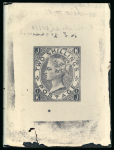 Stamp of Sperati Great Britain – 1880 2s Queen Victoria, group of five glass clichés