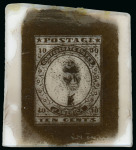 Stamp of Sperati United States, Confederate States – 1861 10c glass support cliché