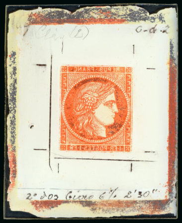 Stamp of Sperati France – 1849 Ceres first issue, a very impressive range of eleven glass clichés