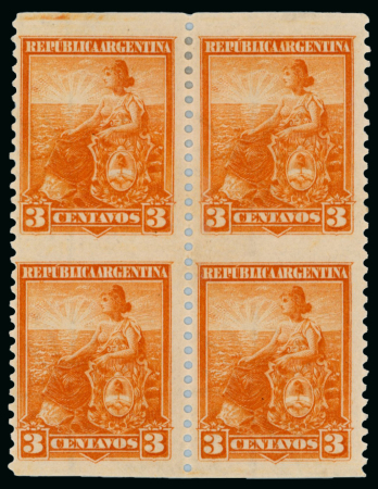 Stamp of Large Lots and Collections Argentina: 1899-1903 "Liberty Seated" Issue. An outstanding exhibit.