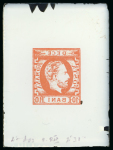 Stamp of Romania » King Carol 1871 - "With Beard" Imperforate Romania – 1871 10b issue, two glass clichés in black