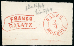 Stamp of Romania » King Carol 1871 - "With Beard" Imperforate Romania – 1871 10b issue, two glass clichés in black