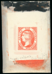 Stamp of Spain Spain – 1851 2r, a small lot of Sperati production materials for only the 1851 2r