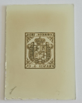 Stamp of Spain Spain – 1854 Coat of Arms, 4c, 1r, four items, incl. three glass support clichés in different shades and one trial exposure on celluloid with Sperati’s production annotations regarding the Agfa film used and colouring; a