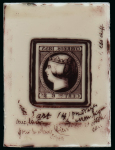 Stamp of Sperati Spain – 1852 Isabella issue, 2r, 5r, 6r, five glass clichés and one celluloid