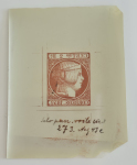 Stamp of Sperati Spain – 1852 Isabella issue, 2r, 5r, 6r, five glass clichés and one celluloid