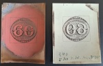Stamp of Sperati Brazil – 1843, Bull’s Eyes 60r, twelve production items and five cancellation trials on paper