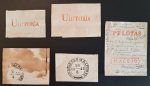 Stamp of Sperati Brazil – 1843, Bull’s Eyes 60r, twelve production items and five cancellation trials on paper