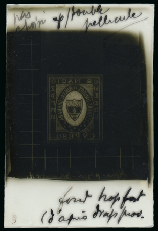 Stamp of Sperati Colombia – 1861, “Nueva Granada” 1p three glass support clichés