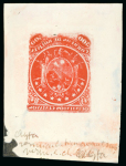 Stamp of Bolivia Bolivia – 1867-68 10c Condor, three Sperati items, one glass support cliché with a pair in black, and similar pair on celluloid paper with manuscript notes about the Verichrome celluloid film from Kodak and the exposure,