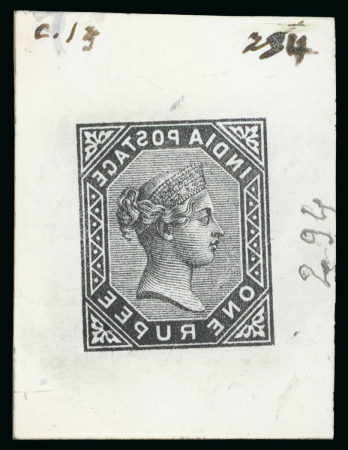 Stamp of Sperati India – 1882-89, 1r, the un-overprinted design used by Sperati in a group of five items