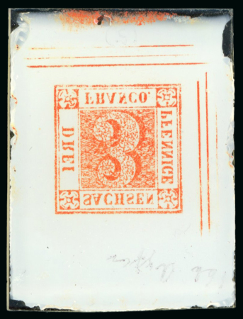 Stamp of German States » Saxony German States, Saxony – 1850 3pf, small group of four items,