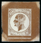 Stamp of German States » Hannover German States, Hannover – 1861 10gr two glass clichés, one in black and one in the radiant vermilion colour that Sperati preferred for optimum contrast, showing hand-painted surround and comprehensive production notes at