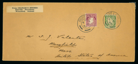 Stamp of Ireland » Definitives 1923 SE 1/2d emerald-green, coil imperf. x perf. 14, used in combination with normal 1 1/2d claret