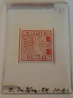 Stamp of German States » Bavaria German States, Bavaria – 1849 1kr group of nine production items, including four glass support clichés, including one in bright red with production notations at base, and two matching clichés in black and grey, two match