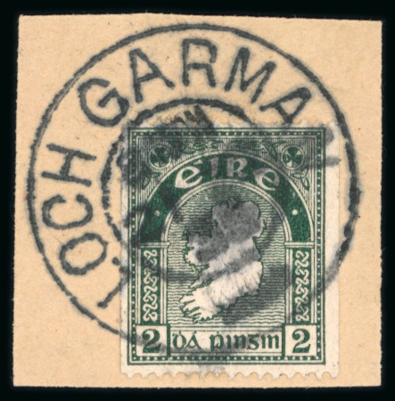 Stamp of Ireland » Definitives 1922 SE 2d blue-green, experimental coil, perf. 15 x imperf, neatly tied on fragment by Loch Gorman cds