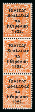 Stamp of Ireland » 1922 (Jun) Harrison Coils Overprints  (T20-T24) 2d orange, coil join, mint and mint nh vertical strip