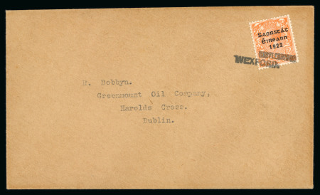 Stamp of Ireland » 1923 Harrison Coils Overprints (T62-65) 2d orange, neatly tied by 2-line local hs "CASTLEBRIDGE/WEXFORD"