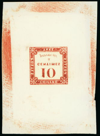 Stamp of France » Timbres-Taxe France, Postage Dues – 1859, 10c, 60c, three glass support clichés