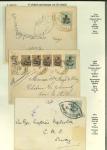 Stamp of Persia » Postal Stationery 1903-04 surcharged postal stationary 6ch surcharge on 10 ch  (PE12), three letters