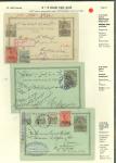 Stamp of Persia » Postal Stationery 1902-03 2ch + 2ch brown with provisoire 1319 handstamp (PC17B), three cards