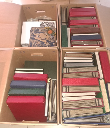 Stamp of Large Lots and Collections 1860s-1980s, All world collection in 4 large boxes including 45 albums