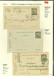 Stamp of Persia » Postal Stationery 1921 revalued coat of arms 2ch on 5ch on 2ch, page with three very fine cards