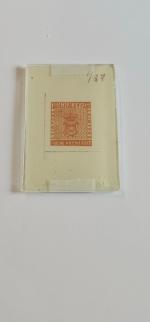 Stamp of Sperati Sweden – 1855, 3sk two glass support clichés, one with note “Essai 83” and the other with faint impression “pose insuff. 3°”, also two fine clichés of the 24sk, one with mirror image in an attractive vermilion and date J
