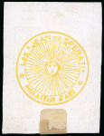 Stamp of Sperati Canada, Newfoundland – 1857 6d, trial proof in black on thick paper,