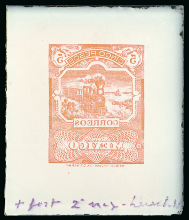 Stamp of Sperati Mexico – 1895 5p group of six items, comprising one master cliché on glass
