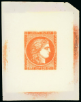 Stamp of Sperati France – 1849 Ceres first issue 1f vermilion, a single cliché on celluloid