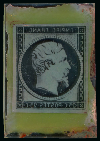 Stamp of Sperati France – Second Empire issue 25c, one negative glass support cliché