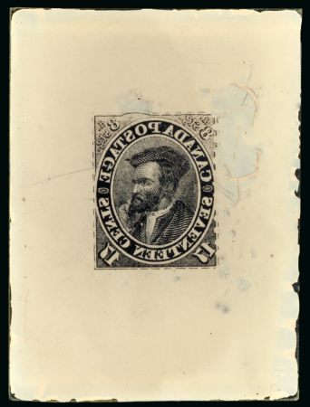 Stamp of Canada Canada – 1859 Jacques Cartier 17c, group of eight glass clichés,